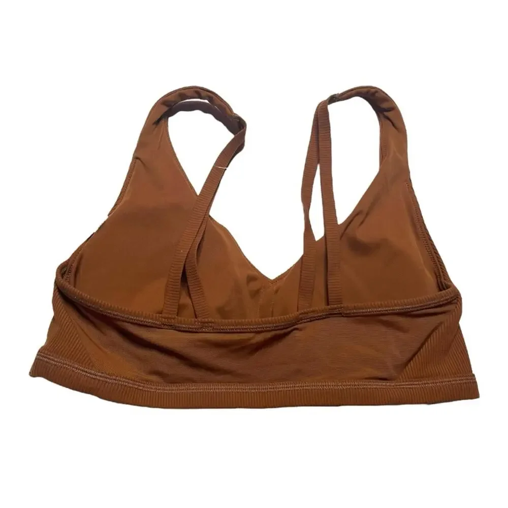 OFFLINE by aerie Ribbed Plunge Sports Bra Goals Size Large